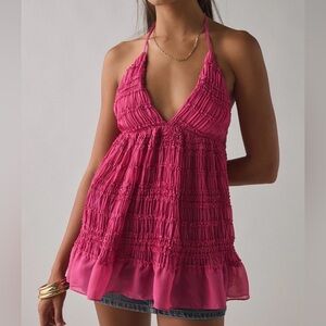 URBAN OUTFITTERS Kimchi Blue Edith ruffle babydoll tunic halter top